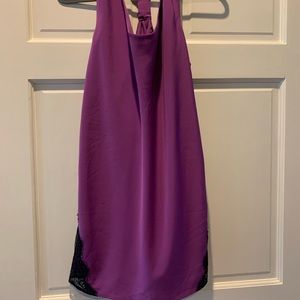 Razorback dress with lace trim